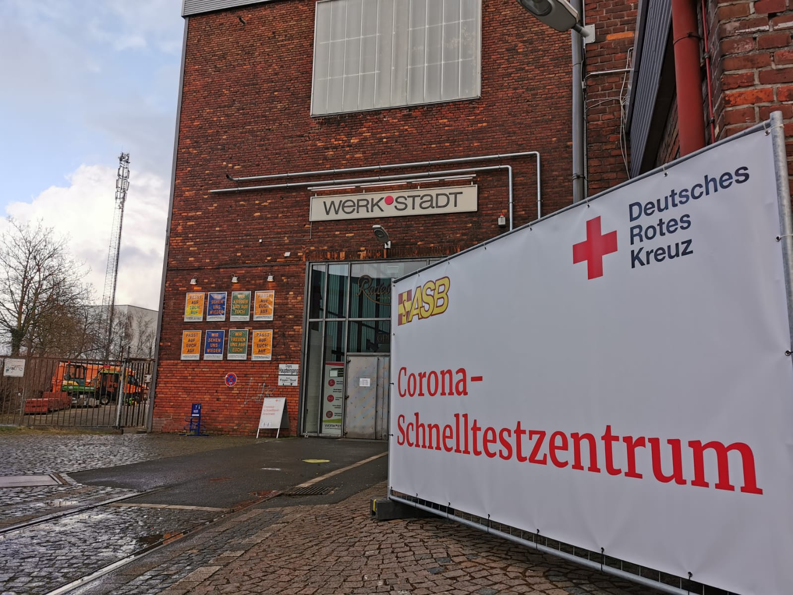 Eingang zum Testzentrum