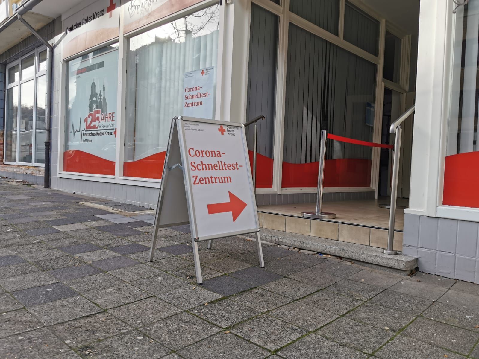 Eingang in das Corona-Test-Zentrum